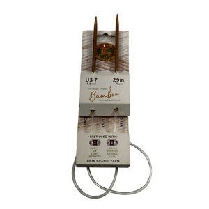 Lion Brand Yarns Bamboo Circular Knitting Needles Size US 7 29 Inch New